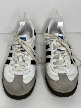 Adidas Samba OG Shoes Mens 8.5 White Black Leather Suede Gum Sneaker B75806